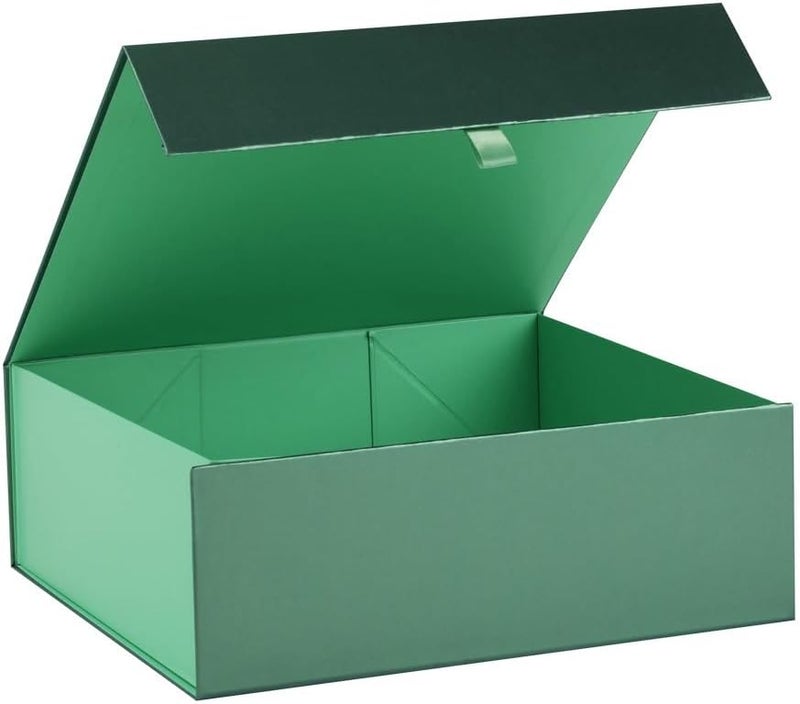 PLINJOY Large Gift Box 13.5x11.8x4.7 Inches, Green Gift Boxes for Presents with Magnetic Closure Lid, Luxury Gift Box Rectangle Collapsible Boxes for Gift Packaging - Image 1
